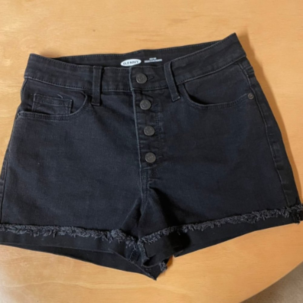 Old Navy Black High Waisted Jean Shorts Size 4